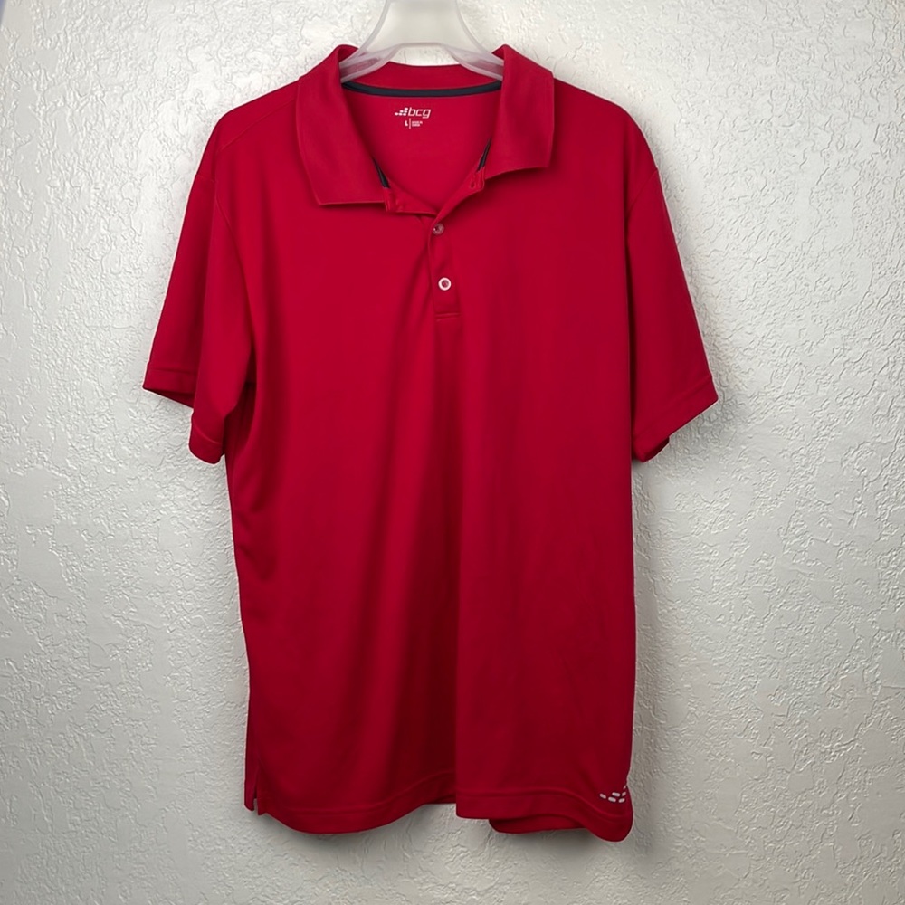 BCG men’s red polo athletic/ golf shirt